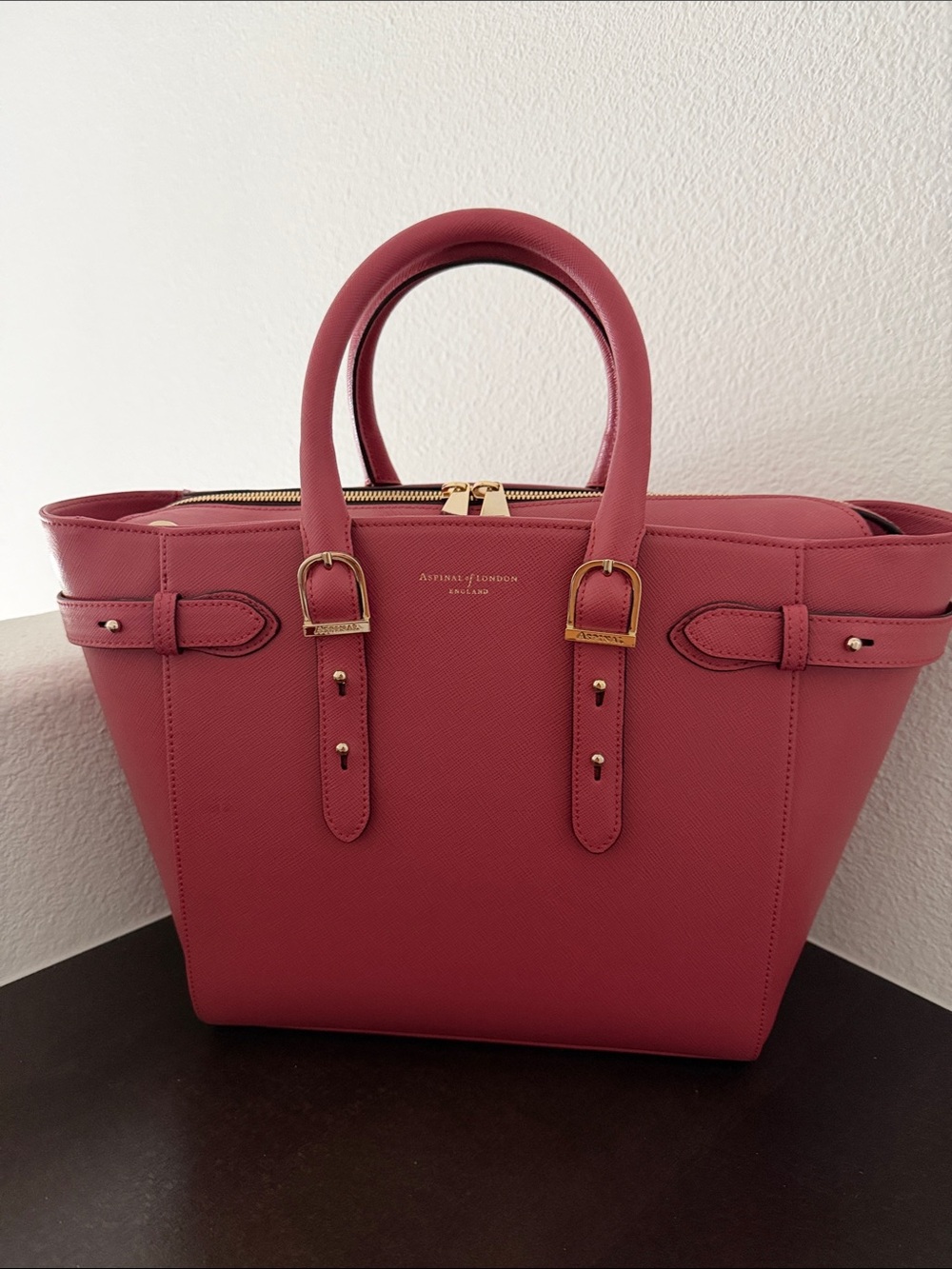 NWOT Aspinal of London Rose Pink Marylebone Leather Satchel